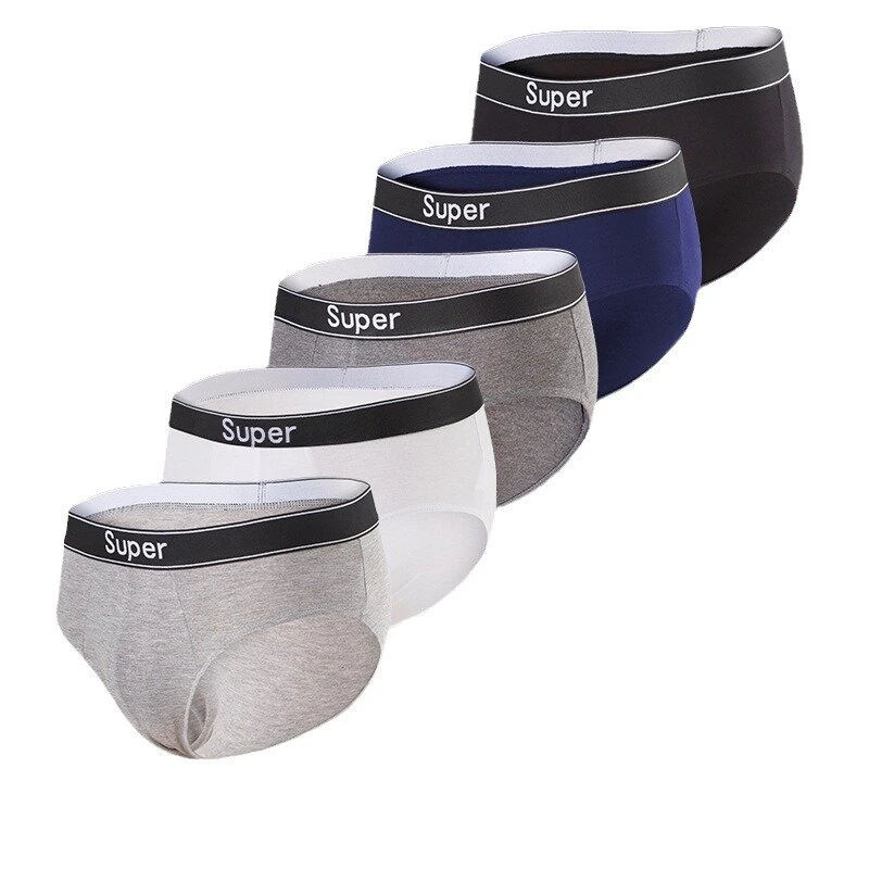 5pcs Men's Triangle Briefs Fashion Letter Elastic Belt Comfortable Soft Breathable Daily Sleep Men's Underwear (image for) 5pcs Men's Triangle Briefs Fashion Letter Elastic Belt Comfortable Soft Breathable Daily Sleep Men's Underwear