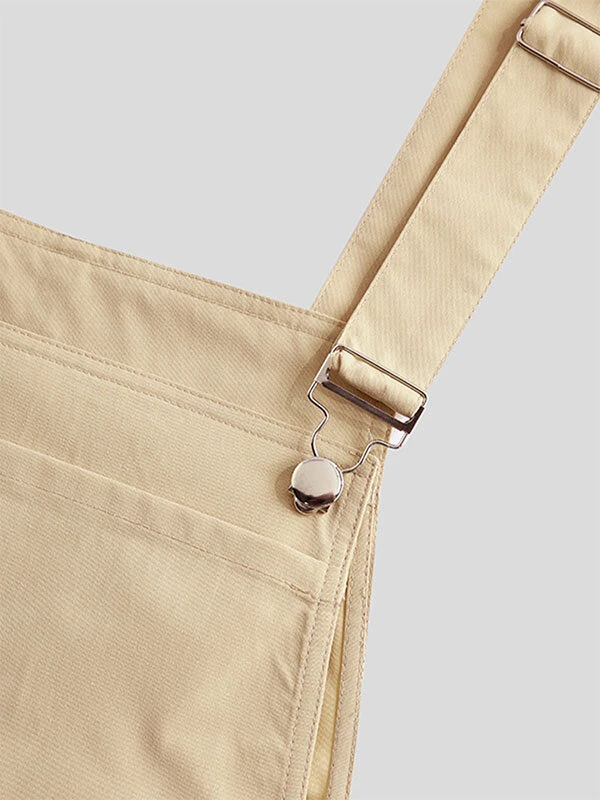 (image for) INCERUN Men Bib Pants Solid Color Jumpsuits Multi Pockets Casual Suspenders Cargo Overalls Fashion Men Jumpsuit S-5XL